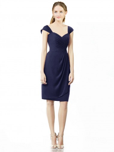 Shop Cocktail Length Short Cap Sleeves Chiffon Bridesmaid Dress Toronto