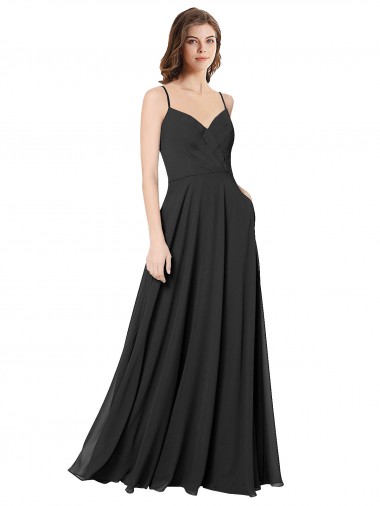 Shop Cowl Back Spaghetti Straps Long Chiffon Bridesmaid Dress  Toronto