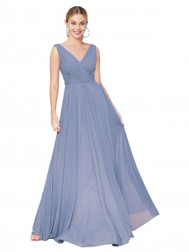 Shop Floor Length High Neck V-Back Chiffon Bridesmaid Dress / Formal Prom Dress Toronto