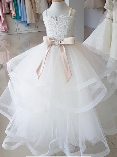 Shop Ivory Ball Gown High Neck Floor Length Flower Girl Dress Toronto