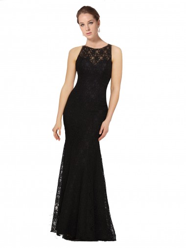 Shop Fitted Lace Bridesmaids Dress with Jewel Neckline and Open Back Toronto