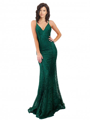 Shop Black Tie Sleek Fishtail Shaped Long Lace Bridesmaid Dress / Prom Dress Toronto