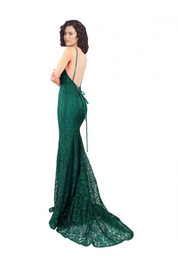 Shop Black Tie Sleek Fishtail Shaped Long Lace Bridesmaid Dress / Prom Dress Toronto
