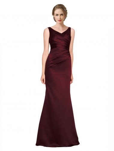 Shop Figure Shaping Formal Satin Bridesmaid Dress / Prom Dress with Structured Pleats Toronto