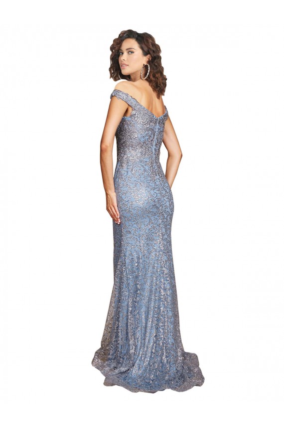 Shop Off the Shoulder Sweetheart Neckline Formal Sequin Bridesmaid Dress / Prom Dress with Thigh High Slit Toronto
