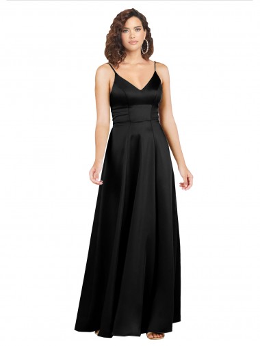 Shop Formal Silky Satin Floor-Length Long Bridesmaid Dress / Prom Dress with V-Neckline Toronto