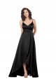 Shop High Low V-Neckline Formal Silky Satin Tulip Bridesmaid Dress / Prom Dress with Wrap Skirt Toronto
