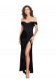 Shop Fitted Sweetheart Neckline Formal Silky Satin Bridesmaid Dress / Prom Dress with Off the Shoulder Sleeves and High Slit Toronto