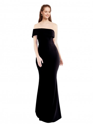 Shop Asymmetrical Draped Off the Shoulder Banded Formal Crepe Bridesmaid Dress / Prom Dress Toronto