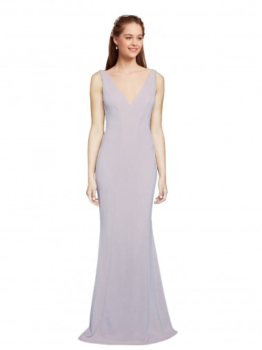 Shop Cut-Out Back V-Neckline Mermaid Formal Crepe Bridesmaid Dress / Prom Dress Keyhole Back Toronto