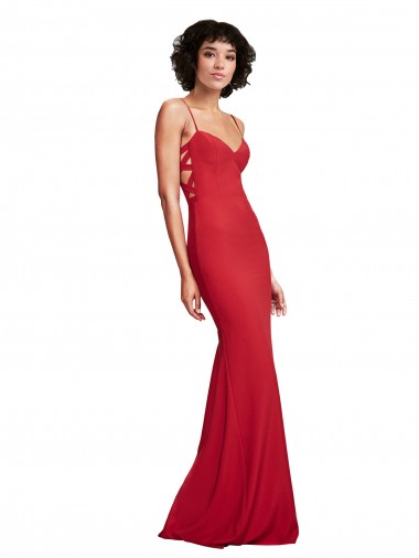 Shop Spaghetti Strap Slip Neckline Formal Crepe Bridesmaid Dress / Prom Dress Toronto