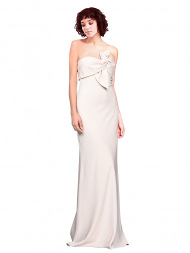 Shop Strapless Crepe Fitted Bridesmaid Dress / Prom Dress with Twist Bow Toronto