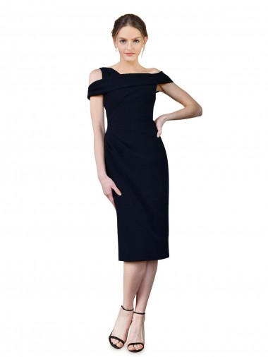 Shop Draped Cross Shoulder Stretch Formal Crepe Cocktail Dress / Homecoming Dress Toronto