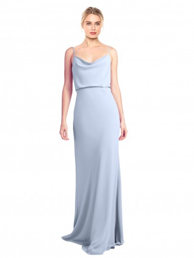 Shop Feminine Cowl Neck Slim Floor Length Stretch Formal Crepe Bridesmaid Dress / Prom Dress Toronto