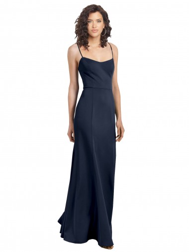 Shop Fit and Flare Scoop Neck Long Sleeveless Stretch Formal Crepe Bridesmaid Dress / Prom Dress Toronto