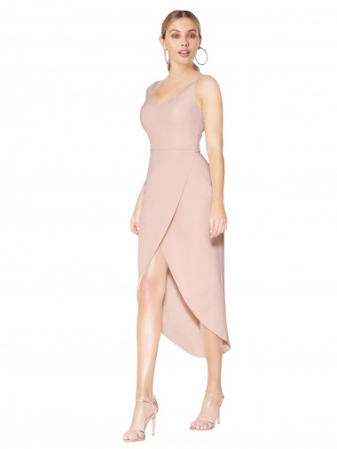Shop Knee Length Short Formal Crepe Bridesmaid Dress / Prom Dress Toronto
