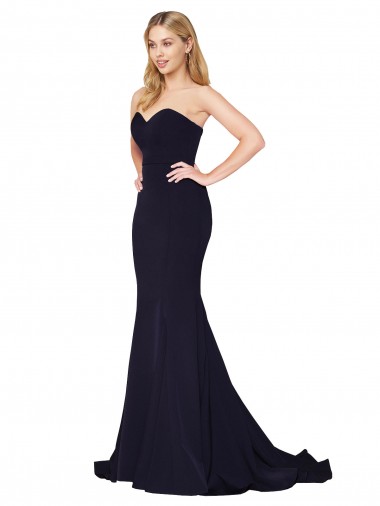 Shop Sweetheart High Neck Sweep Train Sleeveless Formal Crepe Bridesmaid Dress / Prom Dress Toronto
