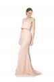 Shop High Neck Strapless Long Formal Crepe Maxi Bridesmaid Dress / Prom Dress with Overlay Toronto