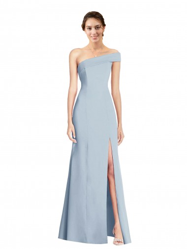 Shop Asymmetrical Off the Shoulder Cuff Trumpet Formal Crepe Bridesmaid Dress / Prom Dress With Front Slit Toronto