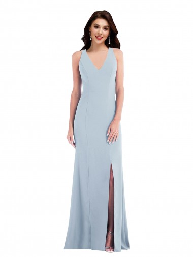 Shop Criss Cross Cutout Back Maxi Bridesmaid Dress / Prom Dress with Front Slit Toronto