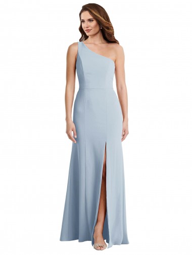 Shop Bold One Shoulder Trumpet Maxi Formal Crepe Bridesmaid Dress / Prom Dress Toronto