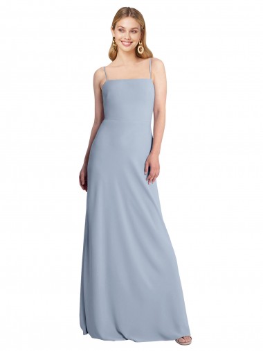 Shop Straight Neckline Crepe Slip Bridesmaid Dress / Prom Dress with Strappy Back Toronto