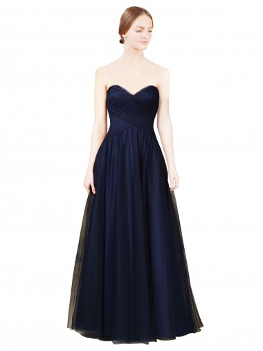 Shop Draped Bodice Sweeheart Long Tulle Bridesmaid Dress Toronto