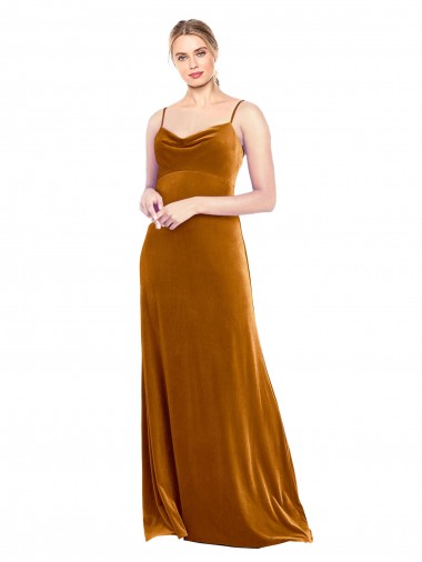 Shop Long Velvet Cowl Neck Slip Bridesmaid Dress / Prom Dress Toronto