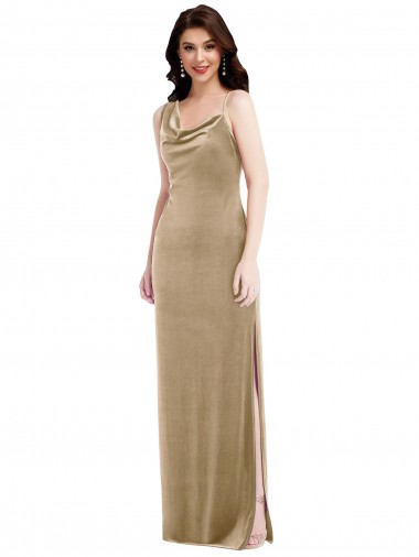 Shop Asymmetrical One Shoulder Formal Velvet Maxi Slip Bridesmaid Dress / Prom Dress Toronto